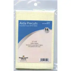 Design Works&trade; Aida Precuts 14 Count Antique White Cross Stitch Fabric, 15" x 18"