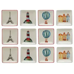 Hello Honey&reg; Adventure Image Square Stoneware Plate Set