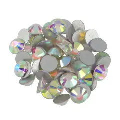 SS34 Clear Aurora Borealis Round Flatback Glass Rhinestones, 576ct. by Bead Landing&trade;