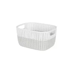 Simplify Medium Heather Gray 2-Tone Decorative Storage Basket