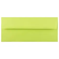 JAM Paper #10 Business Straight Flap Envelopes, 50ct. Ultra Lime Green