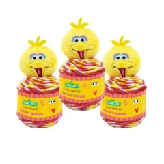 3 Pack Lion Brand&reg; Sesame Street&reg; One Hat Wonder Yarn Big Bird