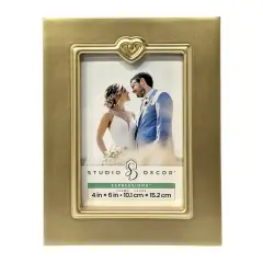 Expressions&trade; Gold Frame with Heart Icon by Studio D&eacute;cor&reg;