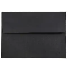 JAM Paper 4.75" x 6.5" Premium Invitation Envelopes, 50ct. Black Linen