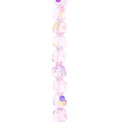 Preciosa Glass Crystal Round Beads, 8mm by Bead Landing&trade; Light Rose AB