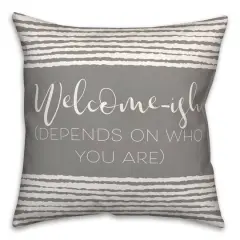 18" x 18" Welcome-ish Throw Pillow Gray