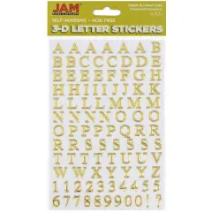JAM Paper Silver Upper & Lower Case Alphabet Letter Stickers