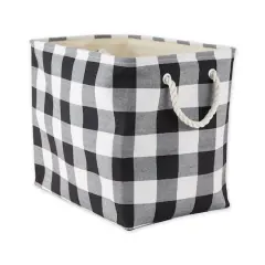DII&reg; Large Rectangle White/Black Buffalo Check Polyester Bin