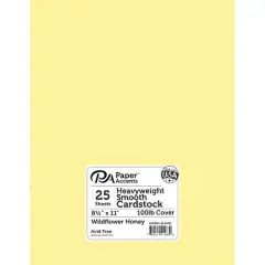 PA Paper&trade; Accents 8.5" x 11" 100lb. Smooth Cardstock, 25 Sheets Wildflower Honey