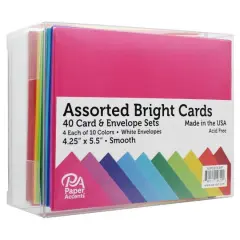 PA Paper&trade; Accents Smooth Bright Card & Envelope Set, 4.25" x 5.5"