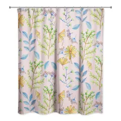 Spring Flowers Shower Curtain Blush