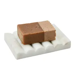 Hello Honey&reg; 5" Contemporary Carved Marble Bathroom Soap Dish