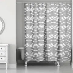Waves Shower Curtain Gray