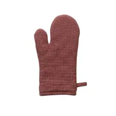 Hello Honey&reg; Woven Linen & Cotton Waffle Hot Pad Mitt Berry