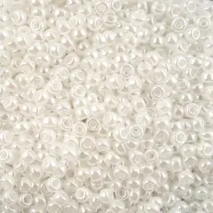 John Bead 11/0 Miyuki Glass Seed Beads, 13g White Pearl Ceylon