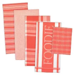 DII&reg; Foodie Dish Towel & Dishcloth Set Coral