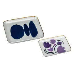 Hello Honey&reg; Floral & Abstract Print Enameled Metal Tray, 2ct.