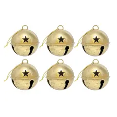 Haute Decor 6ct. 3.5" Gold Foil Jingle Bell Ornaments