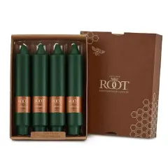 Root Candles 7" Unscented Smooth Collenette Taper Candles, 4ct. Dark Green