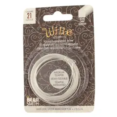 The Beadsmith&reg; Wire Elements&trade; 21 Gauge Tarnish Resistant Medium Temper Square Wire, 4yd.Silver