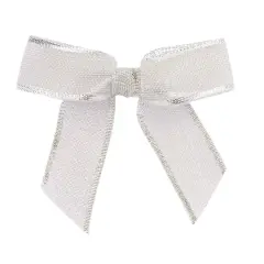 Reliant 2" Metallic Mesh Twist Tie Bows, 100ct. Silver