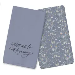 Welcome to Our Beginning Tea Towel Set Blue