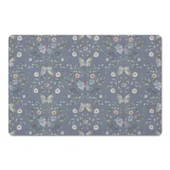 Butterfly Pattern Floor Mat Blue