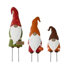 Glitzhome&reg; Gnome Family Metal Yard Stake or Standing D&eacute;cor Set
