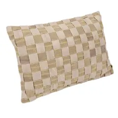 Hello Honey&reg; Olive & Gray Woven Cotton Basket Weave Lumbar Pillow