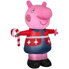 4.5ft. Airblown&reg; Inflatable Christmas Peppa Pig in Red Holiday Sweater