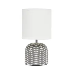 Simple Designs 10.43" Petite Webbed Waves Base Table Lamp Gray