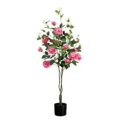4ft. Pink Rose Tree in Black Pot