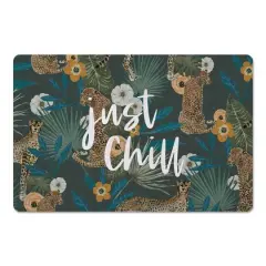 Just Chill Tropical Cheetah Floor Mat Green