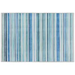 Blue Striped Washable Area Rug by Ashland&reg;