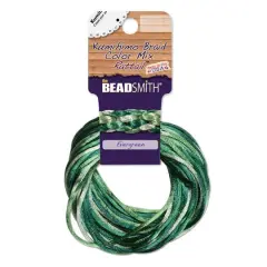 The Beadsmith&reg; Rattail&trade; 2mm Evergreen Mix Kumihimo Braid Satin Cord