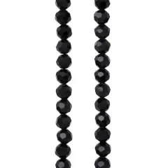Jet Black Faceted Glass Round Beads, 6mm by Bead Landing&trade;