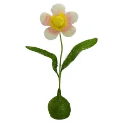 19" Green, Yellow & Pink Spring Floral Tabletop Decoration