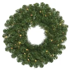48" Pre-Lit Oregon Fir Christmas Wreath, Clear Lights