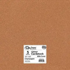 PA Paper&trade; Accents 12" x 12" Glitter Cardstock, 5 Sheets Champagne