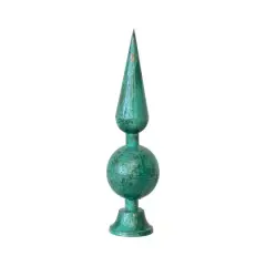 Hello Honey&reg; Antique Green Enameled Metal Finial