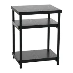 Household Essentials Jamestown 2-Shelf End Table Black Oak