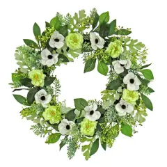 24'' Rose and Anemone Flowers Wreath