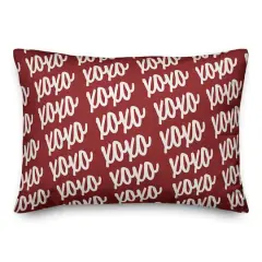 XOXO Script White Throw Pillow