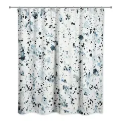 Speckled Shower Curtain Blue and Navy