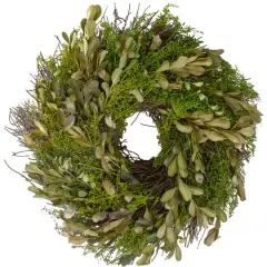 10" Mixed Foliage & Willow Bud Wreath