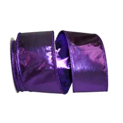 Reliant 2.5" Lam&eacute; Luxury Wired Ribbon Purple