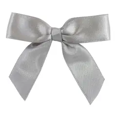 JAM Paper 2" Satin Twist Tie Bows, 100ct. Silver
