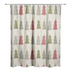 Cream Tree Pattern Shower Curtain