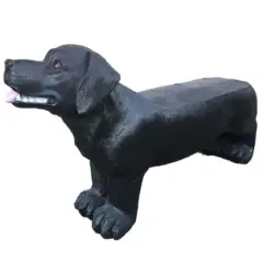Santa's Workshop 32" Black Labrador Bench