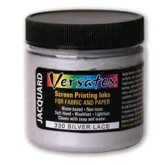 Jacquard Versatex Screen Printing Ink, 4oz. 330 Silver Lace